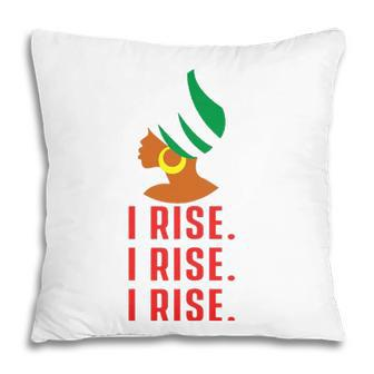 Womens I Rise Black Woman Cute Girl Strong African American Gift Pillow | Mazezy