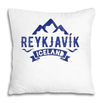 Womens Vintage Reykjavik Iceland With Glaciers Pillow | Mazezy