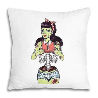 Zombie Pin-Up Girl Halloween Costume Pillow | Mazezy