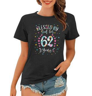 62Nd Birthday S For Women Blessed By God For 62 Years Women T-shirt | Mazezy