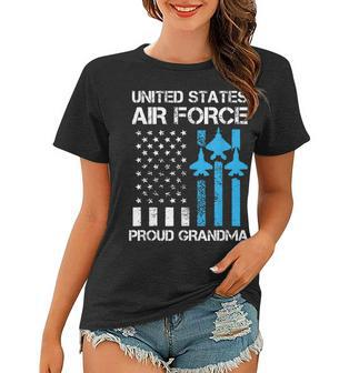 Air Force Us Veteran | Proud Air Force Grandma 4Th Of July Women T-shirt - Seseable