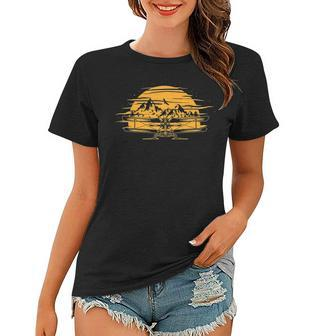 Airplane Aircraft Plane Propeller Mountains Sky Air Gift Women T-shirt | Mazezy