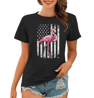 American Pride Patriotic Pink Bird Flamingo Women T-shirt - Thegiftio UK