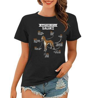 Anatomy Of A Saluki Dog Funny Dog Lover Gift Women T-shirt | Mazezy