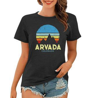 Arvada Colorado Mountains Vintage Retro Women T-shirt | Mazezy
