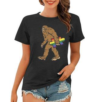 Bigfoot Rainbow Autism Puzzle Sasquatch Gay Lgbt Pride Gift Women T-shirt - Thegiftio UK