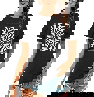 Black & White Vortex Optical Illusion Trippy Women T-shirt | Mazezy