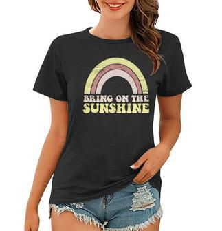 Bring On The Sunshine Distressed Graphic Tee Women Rainbow Women T-shirt - Thegiftio UK