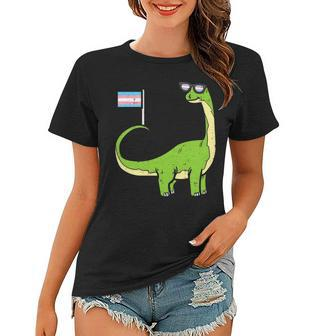 Brontosaurus Dinosaur Dino Lgbt Transgender Trans Pride Women T-shirt | Mazezy UK