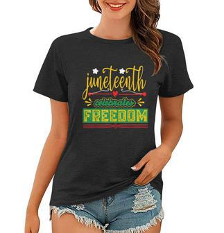 Celebrate Juneteenth Green Freedom African American Women T-shirt - Monsterry DE