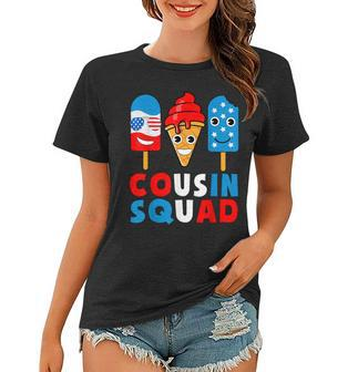 Cousin Squad 4Th Of July Cousin Crew American Flag Ice Pops Women T-shirt - Seseable