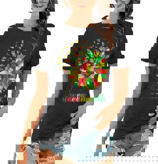 Cute Juneteenth Fist Sunflower Black African American Women T-shirt - Thegiftio