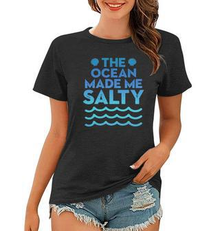 Cute Salt Water Beaches Ocean Make Me Salty Sea Shells Women T-shirt | Mazezy