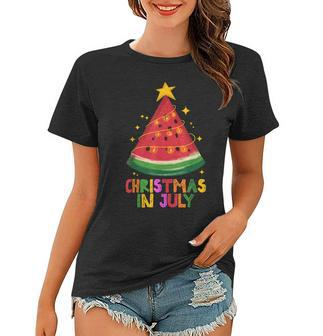Cute Watermelon Christmas In July Kids Summer Vacation Women T-shirt - Seseable