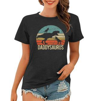 Daddy Dinosaur Daddysaurus Two Kids Christmas Gifts For Da Women T-shirt | Mazezy