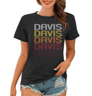 Davis Retro Wordmark Pattern Vintage Style Women T-shirt | Mazezy