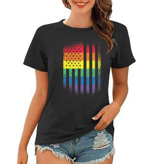 Distressed Rainbow Flag Gay Pride Rainbow Equality Women T-shirt | Mazezy