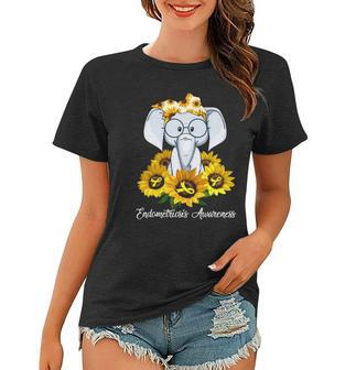 Elephant Sunflower Endometriosis Awareness Costume Ribbon Women T-shirt - Thegiftio UK