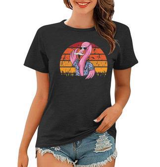 Flamingo Dad Fathers Day Retro Bird Animal Lover Zoo-Keeper Women T-shirt - Thegiftio UK