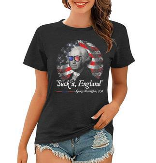 Funny Suck It England 4Th Of July George Washington Women T-shirt - Seseable