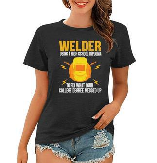 Funny Welder Art For Men Women Steel Welding Migtig Welder Women T-shirt | Mazezy