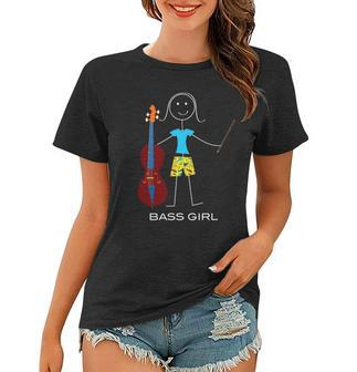 Funny Womens Double Bass Player Girl Bass Women T-shirt | Mazezy