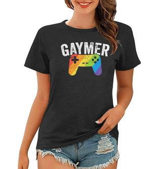 Gaymer Lgbt Gamer Pride Rainbow Parade March Nerd Geek Women T-shirt - Thegiftio UK