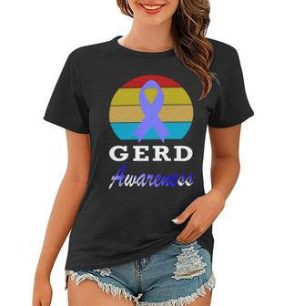 Gerd Awareness Vintage Periwinkle Blue Ribbon Gastroesophageal Reflux Disease Gerd Awareness Women T-shirt | Favorety UK