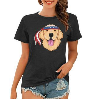 Golden Retriever 4Th Of July Family Dog Patriotic American Women T-shirt - Seseable