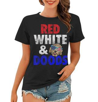Goldendoodle Mom Dad 4Th Of July Doodle Gift Women T-shirt - Seseable