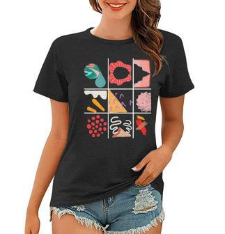 Grid Abstract Shapes Design Women T-shirt | Mazezy