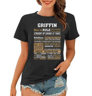 Griffin Name Gift Griffin Born To Rule Women T-shirt - Seseable