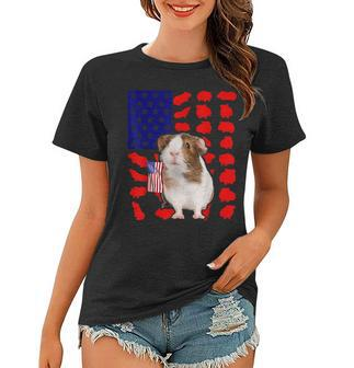 Guinea Pig American Flag 4Th Of July Lover Usa Patriotic Women T-shirt - Seseable