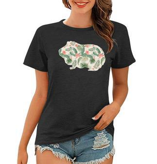 Guinea Pig Flower Girl Print Floral Cavy Gift Women T-shirt - Thegiftio UK