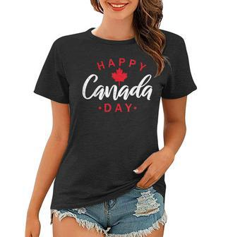 Happy Canada Day Funny Maple Leaf Canadian Flag Kids Women T-shirt - Seseable