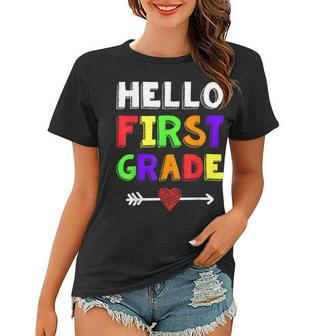 Hello First Grade Team 1St Grade Back To School Teacher Kids Women T-shirt - Seseable