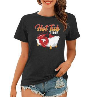 Hot Tub Time - Funny Lobster Shrimps Crawfish Crab Seafood Women T-shirt | Mazezy