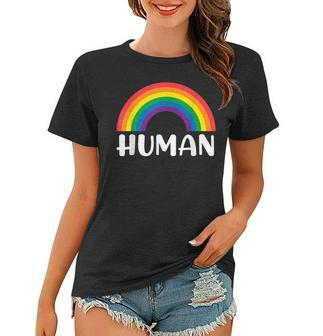 Human Rainbow Lgbt Pride Homo Lesbian Pride Women T-shirt - Seseable
