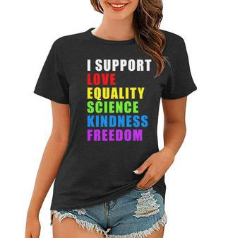 I Support Lgbtq Love Equality Gay Pride Rainbow Proud Ally Women T-shirt | Mazezy