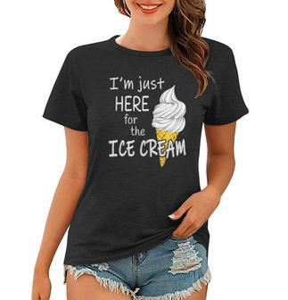 Im Just Here For The Ice Cream Summer Funny Cute Vanilla Women T-shirt | Mazezy