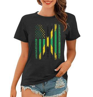 Jamaica Usa Flag 4Th Of July Patriots American Jamaican Flag Women T-shirt - Seseable