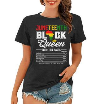 Junenth Womens Black Queen Nutritional Facts 4Th Of July Women T-shirt | Mazezy CA