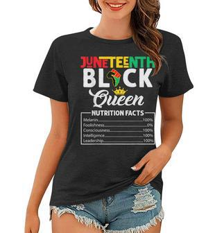 Junenth Womens Black Queen Nutritional Facts Freedom Day  Women T-shirt