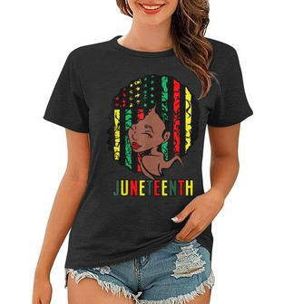 Juneteenth 1865 Womens American Flag Melanin Black Pride Women T-shirt - Thegiftio UK