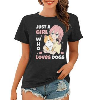 Just A Girl Who Loves Dogs Cute Corgi Lover Outfit & Apparel Women T-shirt - Thegiftio UK