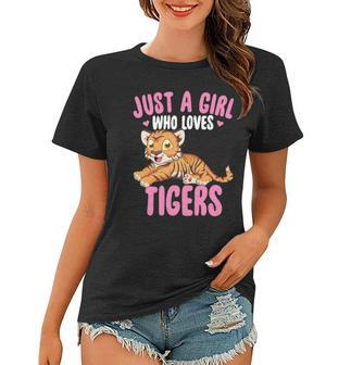 Just A Girl Who Loves Tigers Cute Kawaii Tiger Animal Women T-shirt | Mazezy