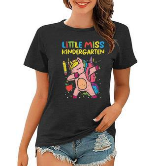 Kids Little Miss Kindergarten Dab Unicorn First Day Of Girls Women T-shirt | Mazezy
