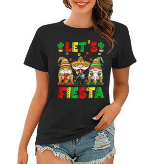 Lets Fiesta Poncho Sombrero Mexican Gnomes Cinco De Mayo Women T-shirt | Mazezy