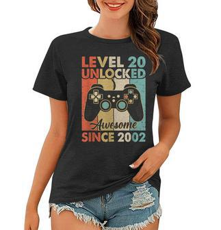 Level 20 Unlocked Awesome 2002 Video Game 20Th Birthday Boy Women T-shirt - Seseable