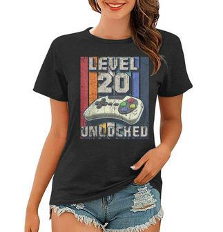 Level 20 Unlocked Video Game 20Th Birthday Gamer Boys Women T-shirt - Seseable